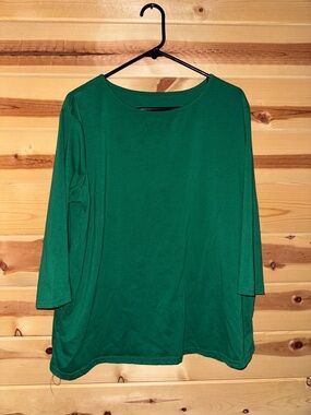 Women's Emerald Green Long Sleeve Tunic Top